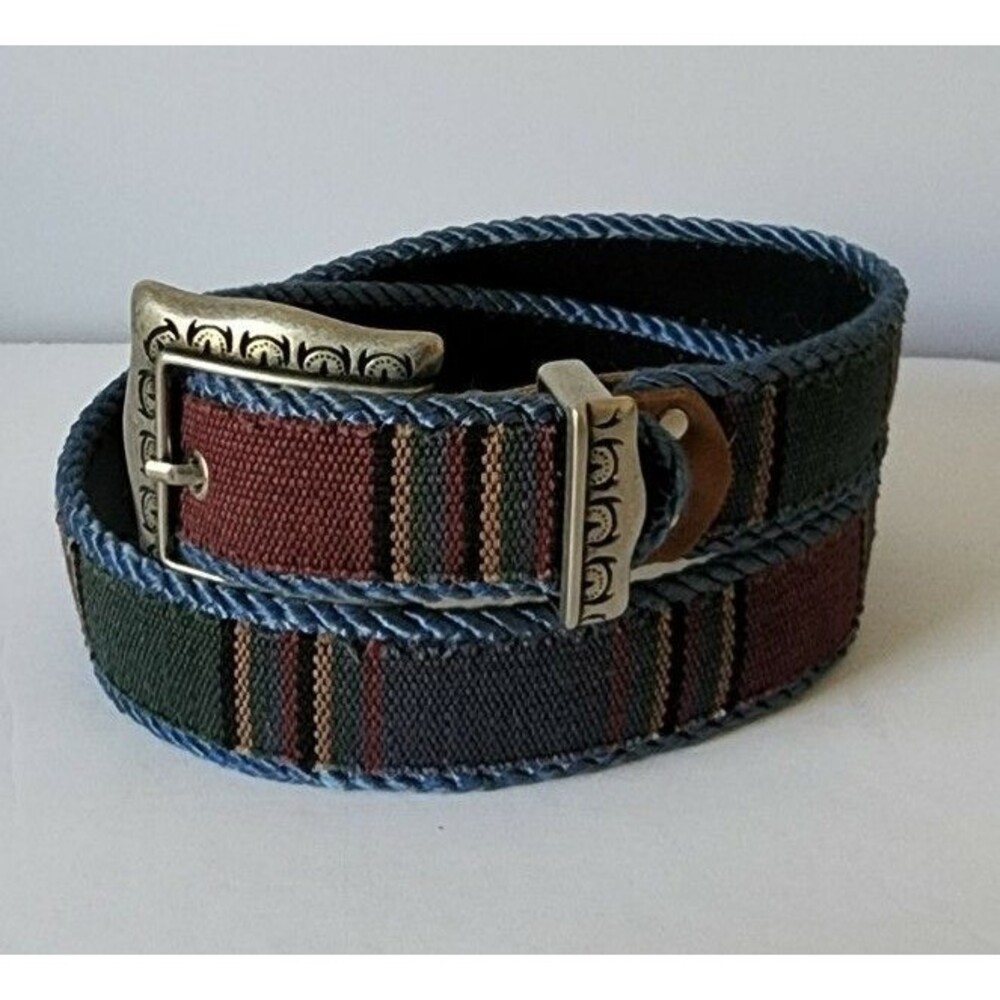 Century Canada Southwestern Belt Aztec Boho Size Small Sz M Silver Hardware Blue